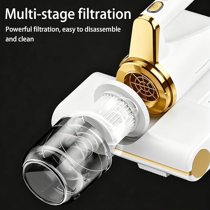 Evoliq Mattress Vacuum Cleaner, 14Kpa Bed Vacuum Cleaner with 253.7nm UV-C Light, Versatile Wireless Handheld Vacuums with HEPA Filter and USB-C Charging Port for Bed, Sofa, Clothes, Crib