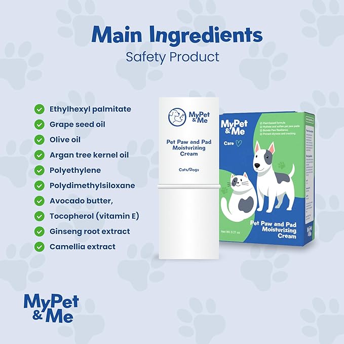 MyPet&Me - Paw and Nose Balm for Dogs & Cats - 6g | Lick-Safe Dog Balm for Paws and Nose | Moisturizing & Soothing Pet Paw Balm for Dry, Cracked Pads | Gentle & Natural Dog Foot Balm