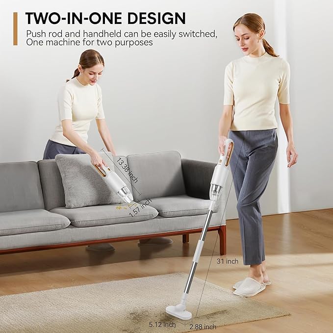 VANKICO Handheld Vacuum Cleaner, 2-in-1 Mini Cordless Vacuum Cleaner, USB Rechargeable Car Vacuum Portable, Quickly Dust Removal, for Hardwood Floor, Carpets, Pet Hair, Car, Office & Home Cleaning