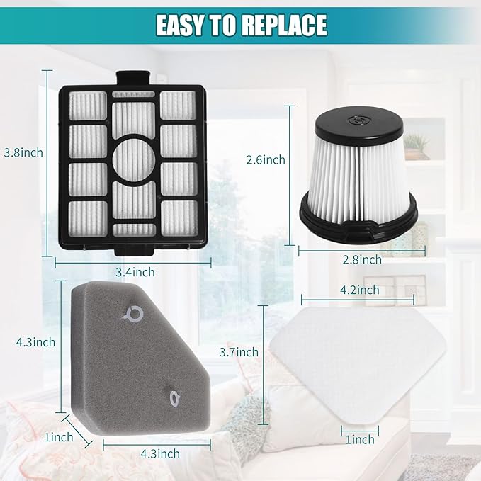 BU3523 Filter Kit Replacement Compatible with Shark BU3523 BU3521 Clean and Empty Cordless Stick Vacuum