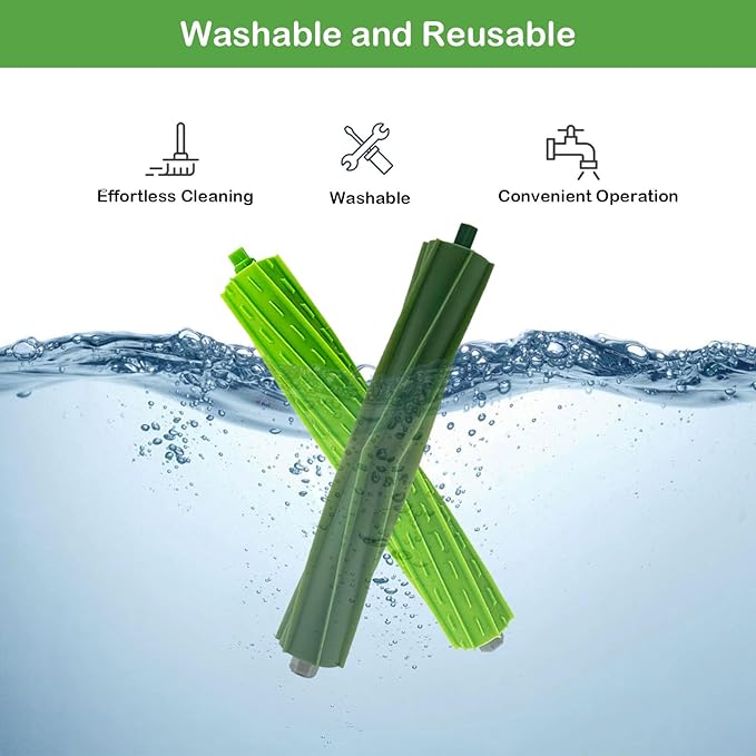3 Sets of Rubber Roller Brushes Replacement Brush Compatible for iRobot Roomba E & I & J Series e5 e6 e7, i8 i8+ i7 i7+ i6 i6+ i4 i4+ i3 i3+ i1 i1+ i2, j7 j7+J8/J8 Vacuum Cleaner