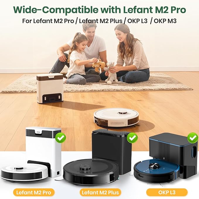 Bluevisk 16 Pack M2 Plus Dust Bags Compatible with Lefant M2 Pro M2S Pro M2 Plus Robot Vacuum Bags 2.6L Large Capacity Heavy Duty Bags for Home Vacuum