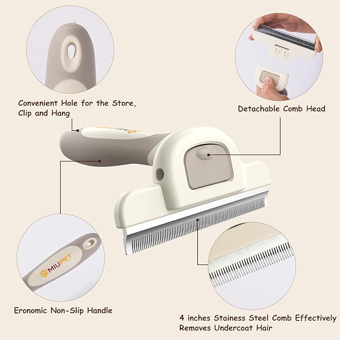 MIU PET Dog Deshedding Brush