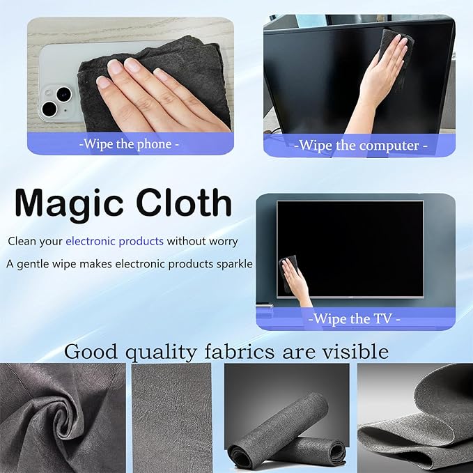 10pcs 9×7 Inches Real Magic Cloth Thickened Magic Cleaning Cloth Microfiber Magic Cleaning Cloth for Mirror, Glass, Window and Cars