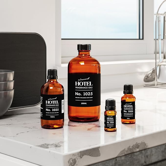 AirScent Hotel Diffuser Oil No. 1025 - Rose Stems Apple Blossom Exotic Woods - Hotel Scent Dupe - Premium Fragrance Oil for Ultrasonic and Waterless Diffusers and Crafting - 120 mL, 4 fl oz Bottle