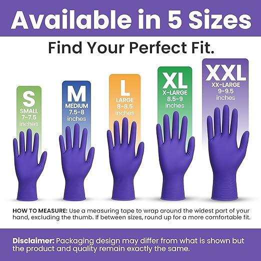 SafeWay Nitrile Gloves, 2000 Ct, 2X-Large, Powder-Free, Latex-Free, All-Purpose, Professional Disposable Gloves with Textured Fingertips for Medical Use, Food Prep, Cleaning, Tattoo & More