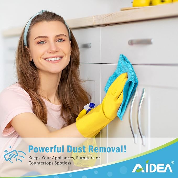 AIDEA Microfiber Cleaning Cloth-24PK, Soft Microfiber Towels for Cars, Absorbent Cleaning Rags, Lint-Free Streak-Free Wash Cloths for House, Kitchen, Window(12in.x12in)