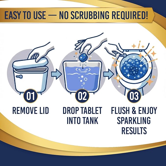 Once Every Month Premium Toilet Tank Tablets, 3+ Year Supply, 50 Count, Spearmint Scent