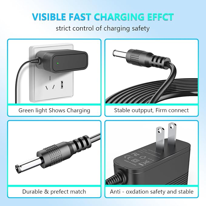 36V Charger for 29.6V Battery Cordless Vacuum Cleaner Replacement for Coovy SU7, Linkifly XT1 29.6V Lithium Ion Battery Cordless Stick Vacuum Cleaner Charger Adapter