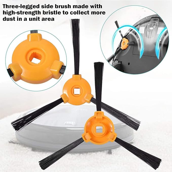 Replacement Parts for Yeedi K600 K700 for Ecovacs Deebot N79 N79s DN622 500 N79w Robotic Vacuum Cleaner Accessories Kit, Includes 2 Main Brushes 1 Primary Filter 4 HEPA Filters 5 Pairs Side Brushes