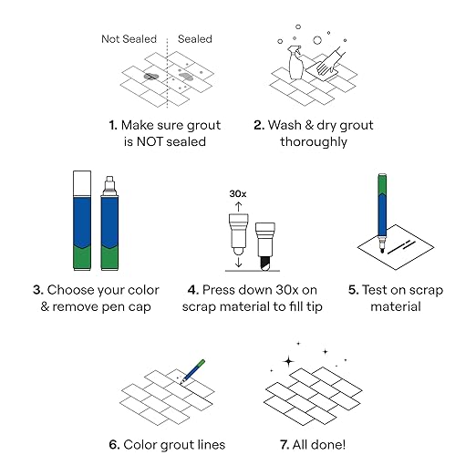 Grout Pen Brown Tile Paint Marker: Waterproof Grout Paint, Tile Grout Colorant and Sealer Pen - Brown, Wide 15mm Tip (20mL)