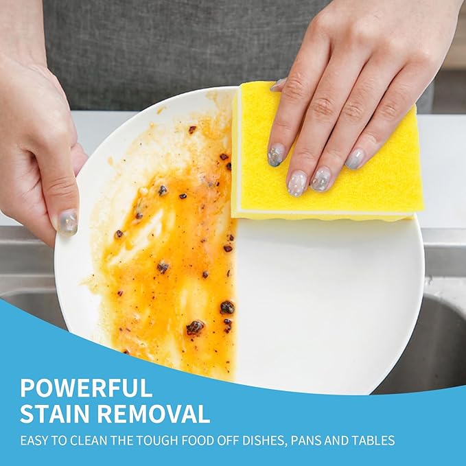JyliRenz 20 Pack, The Third Generation Dishwashing Sponge, Scrub Sponge, The Wave Shaped Design Makes Them More Suitable for scenarios Such as Kitchen Tableware, countertops, Walls, Porcelain, Etc