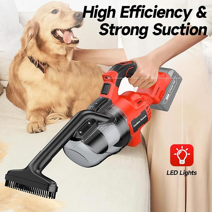 CAMXTOOL Cordless Vacuum for Milwaukee M18 Battery, Handheld Vacuum Cleaner for Home Pet Hair Car, 5-in-1 Portable Shop Vac with 2 Washable HEPA Filter, 4 Multi Nozzle (Battery Not Included)