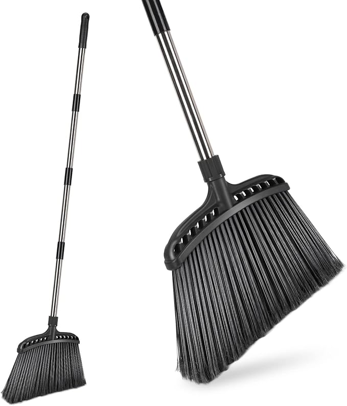 Outdoor Broom,Masthome Heavy Duty Broom,56" Brooms for Sweeping Outdoor,Angle Commercial Brooms with Hard Bristles, for Kitchen Home Office Garage Courtyard Lobby Lawn Concrete