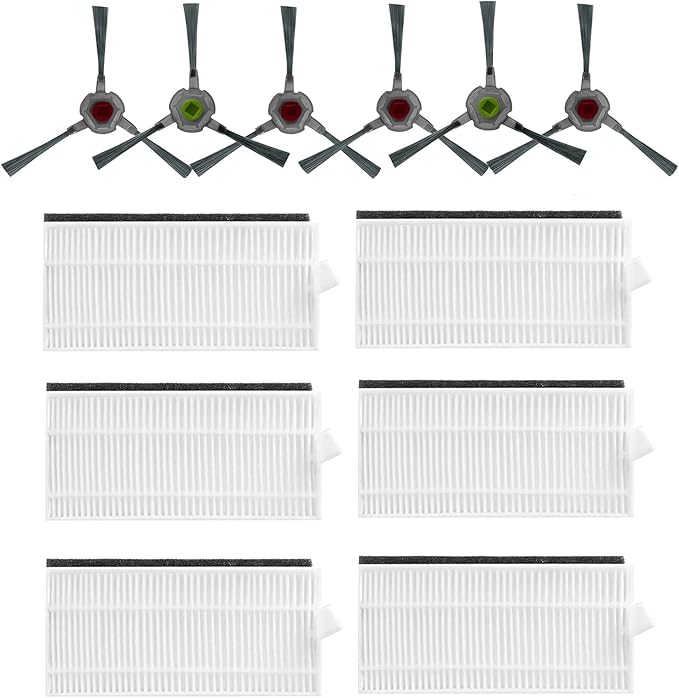 HMHAMA Replacement Parts for AIRROBO P20 Robot Vacuum Accessories 6 Side Brush 6 Filter