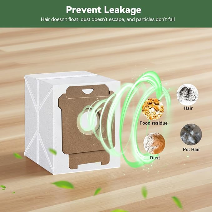 WAIKAS 6 Pack Replacement Roomba Vacuum Bags for iRobot Roomba 104 105 405 505 705 Combo 10 Max, 2 Essential, i7+ i3+ i4+ i6+ i8+ j7+ j9+ s9+, i s j Series, All Clean Base Automatic Dirt Disposal Bags