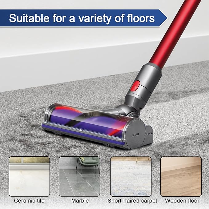 Garbage fighter Upgraded Quick-Release Motorhead Cleaner for Dyson V7 V8 V10 V11 V15 Vacuum Cleaner Head SV10 SV11 SV12 SV14 Replacement Part Electric Head for Hardwood Floor Carpets