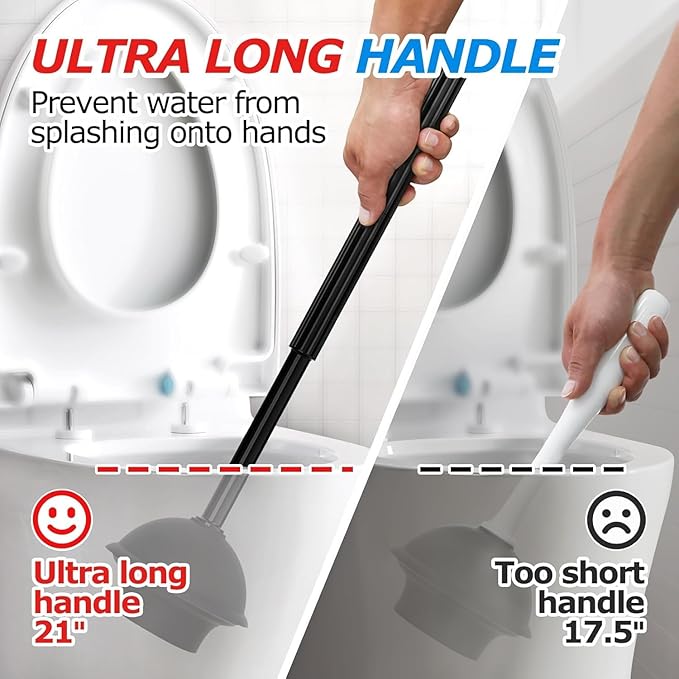 2Pack 3 in 1 Toilet Brush and Plunger Set,Toilet Bowl Brush Plunger Set,Toilet Brush Plunger Combo,Cleaning Brush,Cleaning Supplies, Crevice Cleaning Brush, Bathroom Cleaning Tools