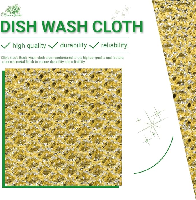 Rugged Glitter Dish Wash Net Heavy Duty, 4Pcs - Premium Non-Scratch Scouring Pads for Durable Cleaning - Glitter Kitchen Mesh Dish Cloth Set for Effective Dishwashing and Pan Scrubbing