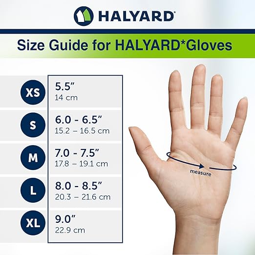 HALYARD Sterling SG Nitrile Powder Free Exam Gloves Disposable 3.7 mil, 9.5 Inches, Gray, Medium, 41659 (Box of 250)