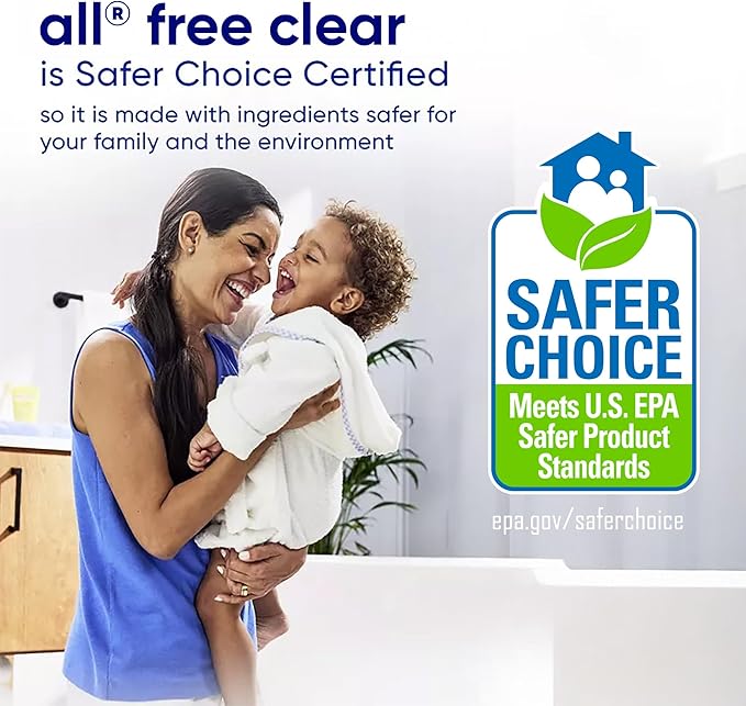 all free clear, Original, Liquid Laundry Detergent for Sensitive Skin, Unscented and Hypoallergenic, Concentrated