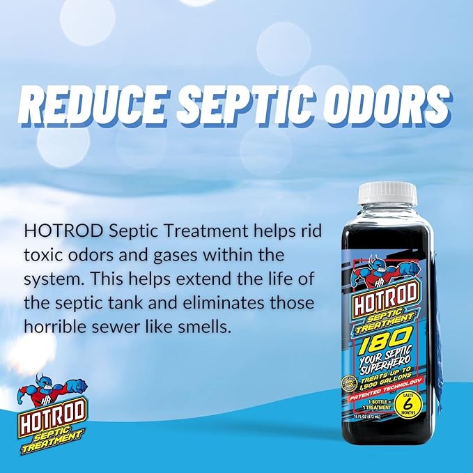 Hotrod Septic Tank Treatment - 12 Month Supply Extends System Life and Prevents Costly Repairs - Industrial Grade - Easy to Use