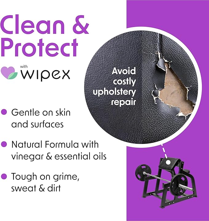 Wipex Gym Wipes Refill, 700 Count, Large 8"x12" Fitness Equipment Wipes with Cleaning Vinegar and Refreshing Lavender Essential Oil for Yoga Mat Cleaner, Fits Dispensers, 700 Count (Pack of 1)