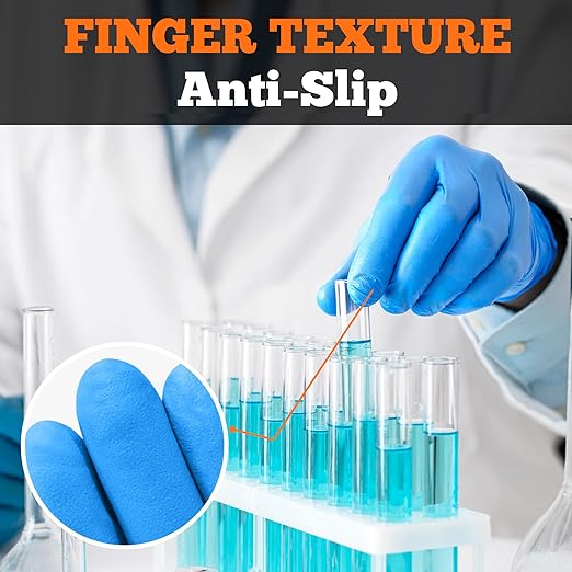 TitanFlex Nitrile Exam Gloves, Blue, 6-mil, Small, Box of 100, Heavy Duty Nitrile Gloves Disposable Latex Free, Powder Free, Medical Gloves, Cooking Gloves, Mechanic Gloves, Cleaning Gloves