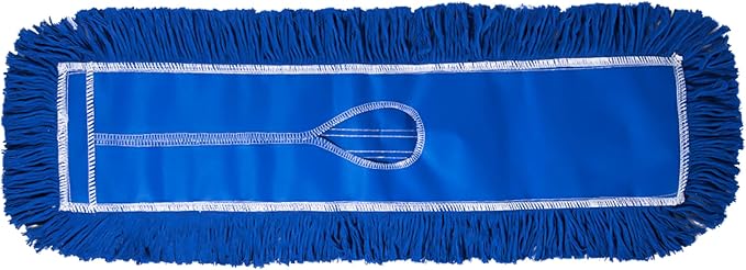 Tidy Tools Commercial Dust Mop Replacement Head - 24 x 5 in. Cotton Nylon Reusable Mop Head- Industrial Dust Mop Refill for Floor Cleaning & Janitorial Supplies, Blue