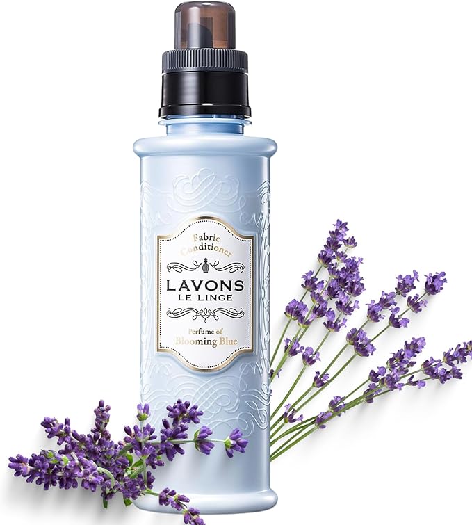 LAVONS Natural Fabric Conditioner for Sensitive Skin, Plant-Based Laundry Softener for Baby & Pet, Reduces Fabric Wrinkles, Long-Lasting Scent & Odor Control from Japan, BLUE BLOOMING, 20.3 Fl Oz