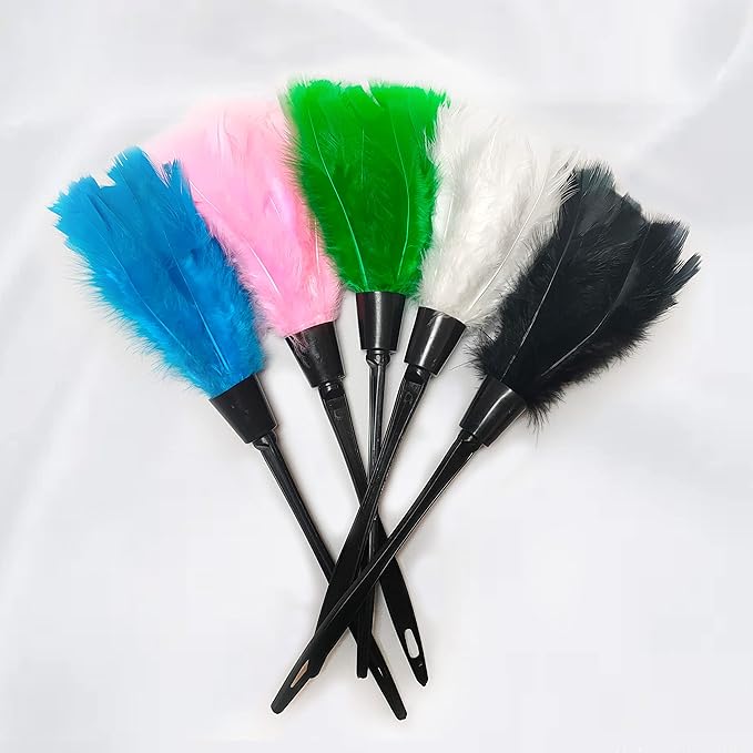 14 Inch Turkey Feather Duster – Lightweight Cleaning Brush for Home, Office, Furniture, Blinds, and Electronics（Pink）