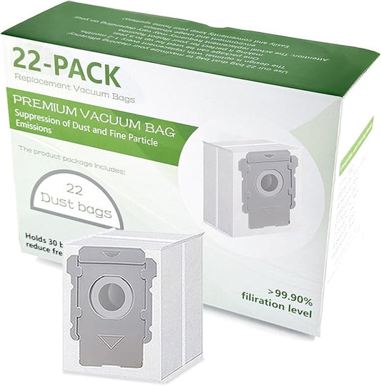 22 Pack Vacuum Bags for iRobot Roomba i7 i7+ i3 i3+ i8 i8+ j5+ i5+ i4 i4+ i1+ i6 i6+ j5+ j7 j7+ s9 s9+, i and s and j Series Clean Base Automatic Dirt Disposal Bags