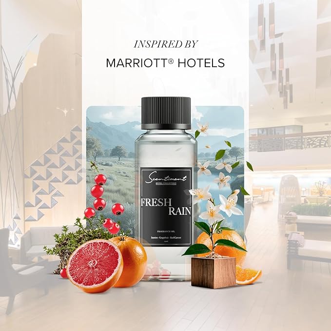 Scentiment Diffuser Oil - Fresh Rain | Aromatherapy Home Fragrance |Inspired by Marriott® Hotels | Luxurious Scent with Notes of Fresh Grapefruit and Crisp Red Currant (120 mL)