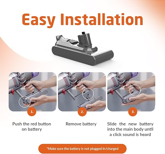 ELO V11/V15 Battery, Filter, and Charger Replacement Bundle – Compatible with Dyson V15 and V11 Vacuums (Click-in Version), V15s Detect Submarine, V15 Detect Absolute, SV22, SV47 Vacuum Cleaner
