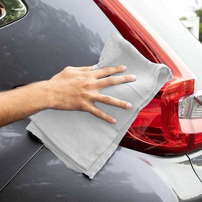 Premium White Huck Towels – (100 Pack) 15 x 30 inches 100% Cotton Bulk Towel for General Cleaning, Auto Shop, and Hospital Use, Super Absorbent, Machine Washable Cloth