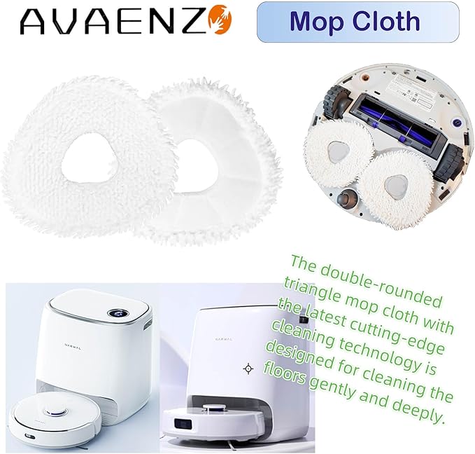 Avaenzo 6 Pack Replacement Mop Pads Compatible with Narwal Freo Pro X Ultra Narwal Freo Z Ultra Z10 T10 J3 J4 J5 R10 Microfiber Resuable Mop Cloth Robot Vacuum Cleaner Accessories