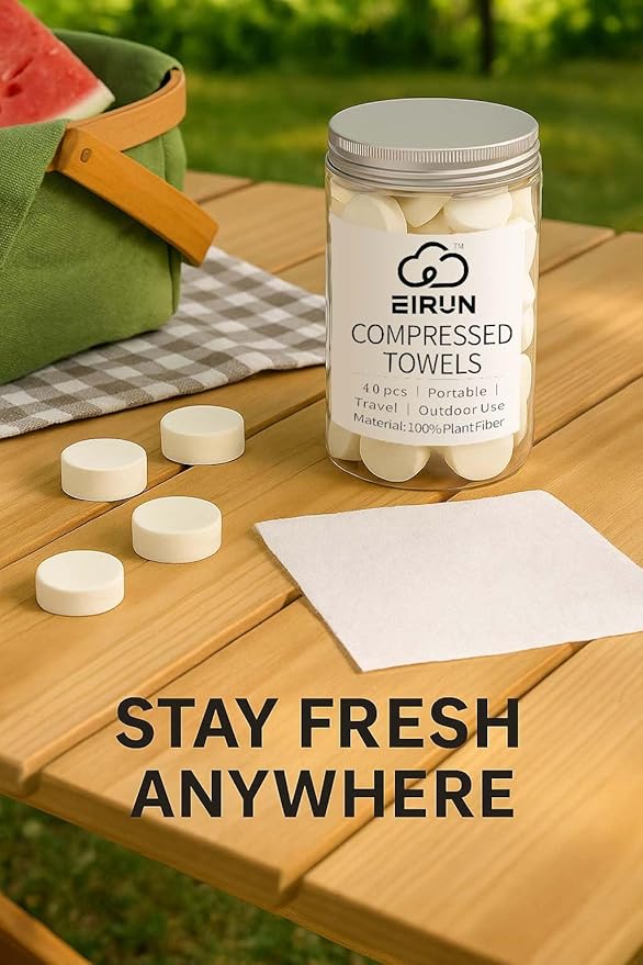 Compressed Towels – Travel-Size Compact Towels for Camping, Hiking, Gym & Outdoor Use – Lightweight, Expandable & Reusable