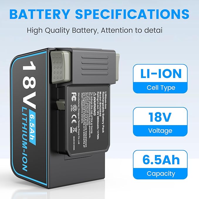Fancy Buying 6.5Ah Replacement Battery for Hoover ONEPWR,Compatible for BH25040 BH15030 BH15260PC, BH55210 BH57205 Cordless Vacuum Cleaner (6.5A)