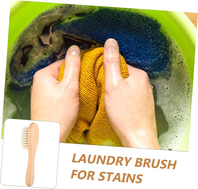 Boar Bristle Laundry Scrub Brush for Delicate Fabrics Soft Cleaning Brush for Stains for Cotton and Linen Clothing