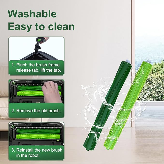 4 Set s9 Main Rubber Brush Replacement Accessories for iRobot Roomba s9 (9150) s9+ s9 Plus (9550) s Series Vacuum Cleaner