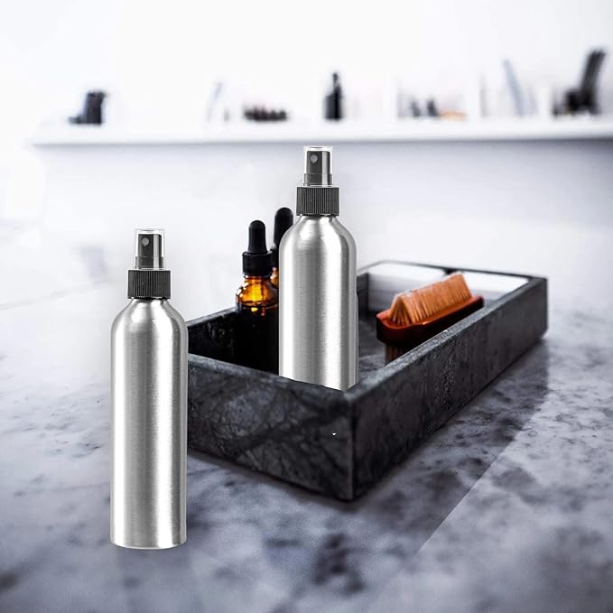Youeon 9 Pack 8 Oz Fine Mist Spray Bottles, Reusable Aluminum Empty Spray Bottles, Small Refillable Bottle for Travel, Cosmetic, Perfume, Toner, Essential Oil Storage, Leak Proof