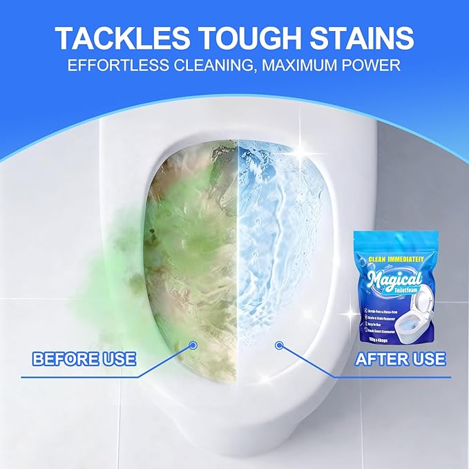 MineeCozee Foaming Toilet Bowl Cleaner Powder: Self-Activating Foam Toilet Cleaner for Deep Cleaning - Stain Remover for Bathroom