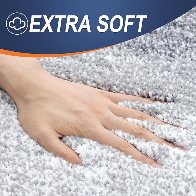 OLANLY Bathroom Runner Rugs 59x20, Extra Soft Absorbent Microfiber Bath Rugs, Rubber Backing, Quick Dry, Washable Bath Mats for Bathroom Floor, Tub and Shower, Home Decor Accessories, Light Grey