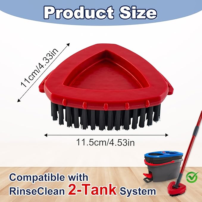 Scrubber Mop Head for Ocedar, Upgrade Scrub Brush for Ocedar, Spin Mop Scrub Brush Head for Ocedar RinseClean 2-Tank, More Bristles Scrub Brush Attachment for Bathroom, Deck, Kitchen Floor Cleaning