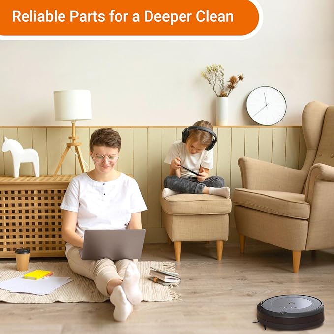 Yojolee Replacement Parts Compatible with iRobot Roomba J7 J7+ J5 J5+ J6 J6+ J8 J8+ J9 J9+ Vacuum Cleaner Accessories Kit,Front Caster Wheel,Rubber Roller Brushes,3 HEPA Filters,3 Side Brushes,2 Bags