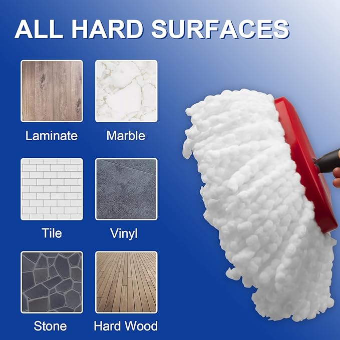 4 Pack Mop Head Replacement & 1 Pack Base Compatible with O Cedar Mop Replace Head EasyWring 1-Tank, Microfiber Spin Mops Refills, Easy Cleaning