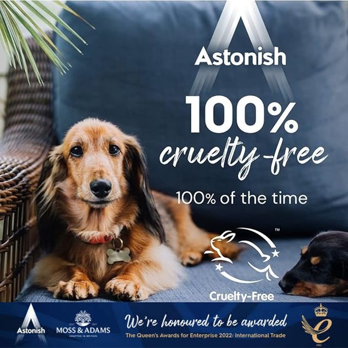 Astonish Streak Free Window & Glass Cleaner 3 Pack Spray Bottles With Vinegar For Deep Cleaning - Eucalyptus & Lemon Scented Home & Bathroom Cleaner - Cruelty Free Household Cleaning Supplies, 750ml