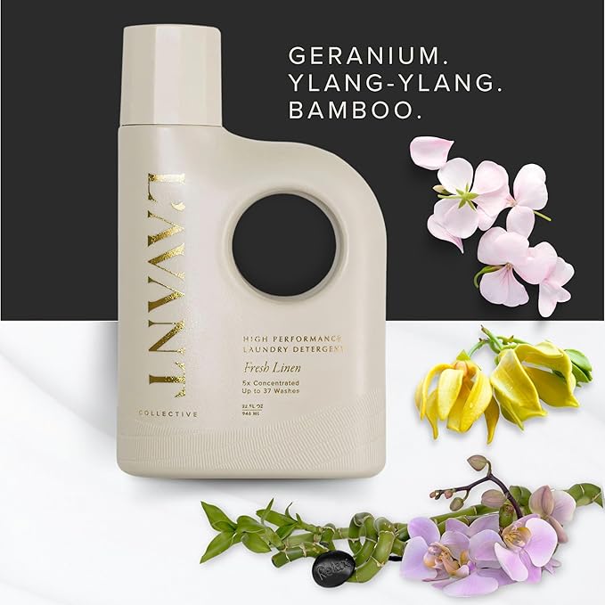 L'avant Collective High Performing Laundry Detergent Soap - Luxury Deep Cleaning & Powerful Odor Defense Ultra Concentrated Notes of Geranium, Ylang Ylang, Bamboo Professional Wash 32 Oz (Fresh Linen)