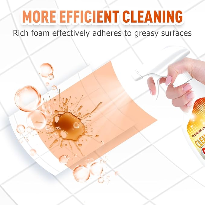 Heavy Duty Degreaser, 2025 New Kitchen Cleaner, Multipurpose Oil Stain Remover, Strong Grill Cleaner for Restaurant, Cleaning Spray for Home Chefs (1)