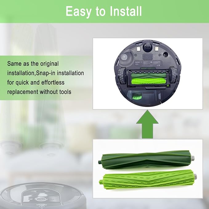Replacement Parts for iRobot Roomba E5 E6 E7 i2 i3 i3+i4 i4+ i5 i5+ i6 i6+ i7 i7+ i8 i8+/Plus i1 E i j Series Robot Vacuum,2 sets of multi-surface roller brushes 6 Vacuum bags 6 filters 6 side brushes